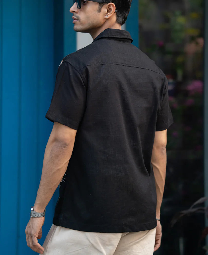 Black Embroidered Shirt
