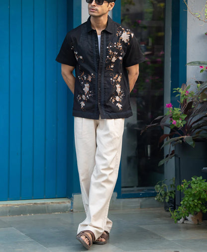 Black Embroidered Shirt