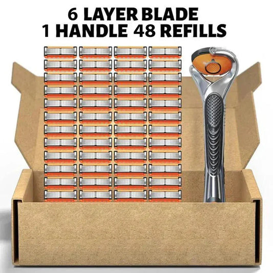 Ultimate Smooth Shave Deal FREE Handle + 48 Premium Shaver Refills  | Long-Lasting | No Cuts, No Tension