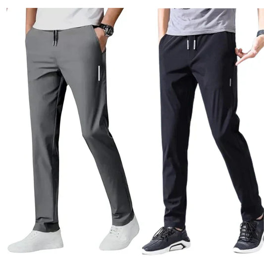 SportFlex™ - Combo of 2 Men's Sports Regular Fit Lycra Track Pants